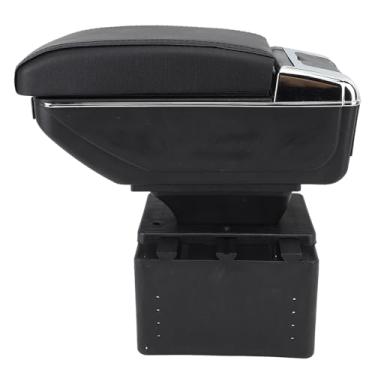 Imagem de POCREATION Caixa de Armazenamento de Apoio de Braço, Caixa de Apoio de Braço Central Frontal Com Portas Usb, Caixa Organizadora de Armazenamento Central de Camada Dupla para Carro Universal (linha