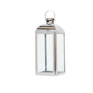 Imagem de Castiçal de lanterna de ouro rosa de aço inoxidável, suportes, suporte de vidro, decoração romântica de castiçal, G prateado 03, D