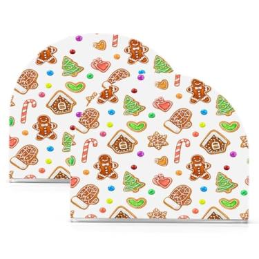 Imagem de Wassud Porta-guardanapos de acrílico para homem de gengibre de Natal, dispensador de guardanapo de papel moderno em forma de U para mesa, cozinha, sala de jantar, bancada 2 peças (comporta 50-60