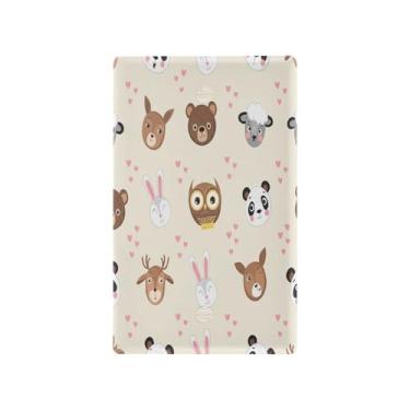 Imagem de Wassud Placa de proteção decorativa para interruptor de luz animal fofo para tomadas elétricas em branco 11 x 6 cm