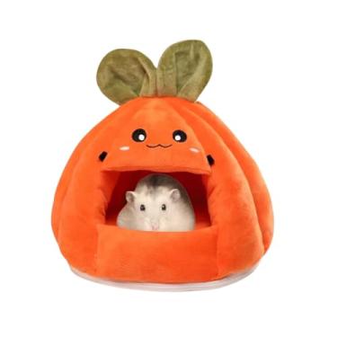 Imagem de Copfeu Cama esconderijo de porquinho-da-índia – Casa pequena para animais de estimação com fundo removível para coelhos, chinchilas, furões – pelúcia grossa, caverna aconchegante e quente, couro fácil