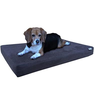 Imagem de Cama para cachorro Dogbed4less com espuma de memória | Colchão ortopédico ultra felpudo, forro grosso à prova d'água e capa lavável na máquina, vários tamanhos/coresDogbed4less Large 41" Length X 27" Width marrom Orthopedic 41"X27"X4"