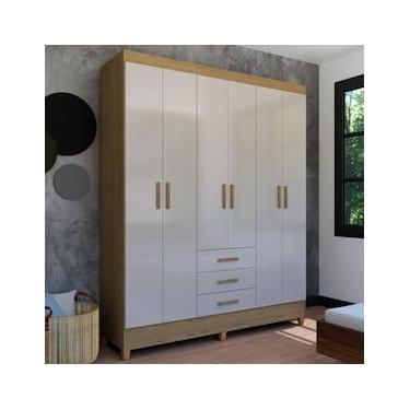 Imagem de Guarda-Roupa Casal Bartira New Olimpia Plus 204x165cm 6 Portas 3 Gavetas