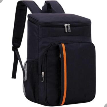 Imagem de Mochila Térmica Cooler Impermeável 20L, Conserva por até 24h, Comporta 32 Latas, Alças Acolchoadas, Ideal para Praia, Trilha, Pesca e Piquenique, Revestimento Interno em PEVA (Preta)