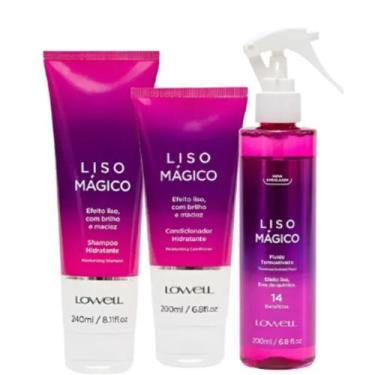 Imagem de Kit Lowell Liso Mágico  Shampoo, Condicionador e Fluido para Liso Perf