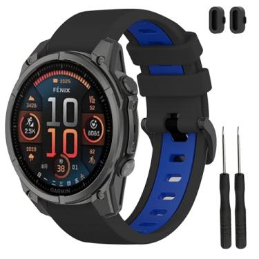 Imagem de TopPerfekt Pulseira de relógio de substituição de silicone macio de 20 mm compatível com Garmin Fenix 8 de 43 mm, para relógio inteligente Descent Mk3/Mk3i de 43 mm/Fenix 7S/6S/5S/Instinct 2S