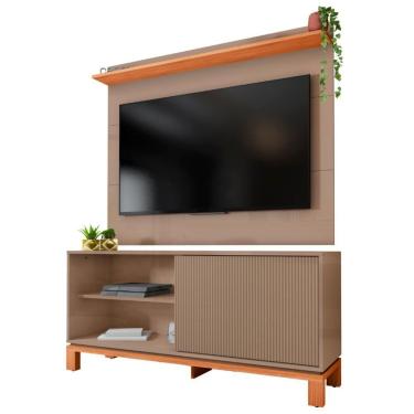 Imagem de Painel Para Tv 45 Pol E Rack Bancada 136cm Lucca Areia/freijó C01 - Mpozenato