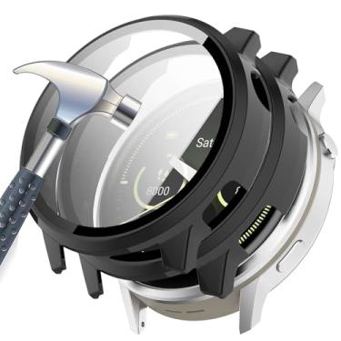 Imagem de Acddeny [Pacote com 2 capas com protetor de tela de vidro temperado compatível com Google Pixel Watch4 de 41 mm, dureza 9H 360°, capa protetora ultrafina para PC 2 preta