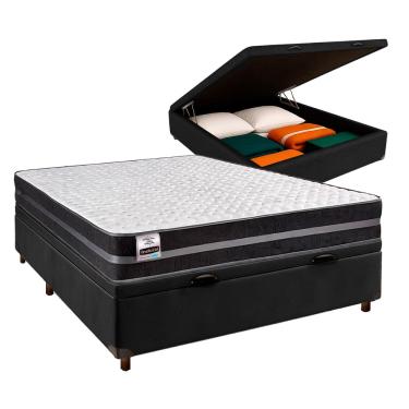 Imagem de Cama Box Bau + Colchão Casal Molas Ultralastic Bogota Inducol