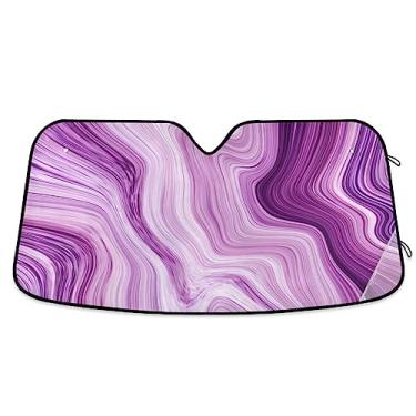 Imagem de Persiana automotiva colorida de mármore rosa, sombra de para-brisa, proteção UV dobrável para janela de carro