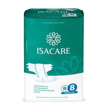 Imagem de Isacare - Fralda Adulto Conforto Total Regular G 8 Unidades | Superabsorvente, Aloe Vera e Indicador de Umidade