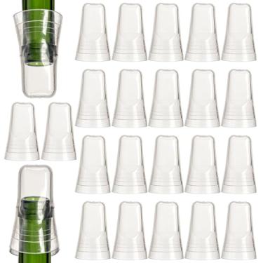 Imagem de ZEAYEA 24 peças de tampa universal para despejador de licor, tampas de bico de PVC flexível, tampas de plástico translúcido, para casa, cozinha, restaurante, bar, ferramentas, suprimentos