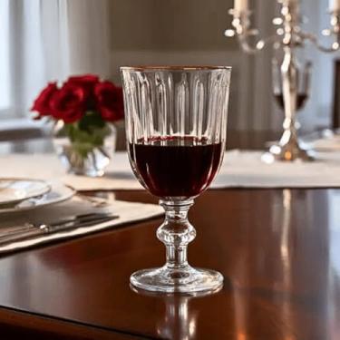 Imagem de Taça Agua Vinho Vidro Borda Dourada 260ml Filete