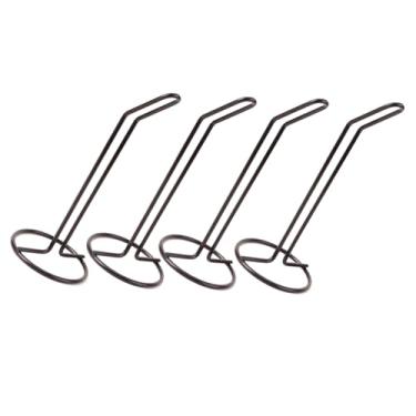 Imagem de lasenersm Suporte de armazenamento portátil de cone de futebol com 4 peças com logotipo, suporte de cone de metal, suporte de cone de futebol, equipamento de treinamento de futebol (preto)