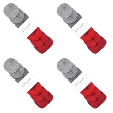 Imagem de Clowex 7 fios de macramê de algodão trançado gradiente colorido, 2,5 mm x 273 m x 4 bolas de fio de macramê artesanal variegado, cordão de artesanato arco-íris, corda de macramê multicolorido para