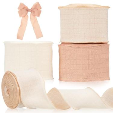 Imagem de Craftsatin Fita de 3 rolos com borda de babados, 10 jardas, fitas de poliéster plissadas de 3 cm, acabamento para embrulho de presente, convites de casamento, buquês de chá de panela, decorações de