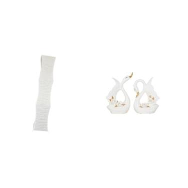 Imagem de Whtkoph Elegante Abajur de Chão em Cerâmica No Formato de Cisne. Decoração Aconchegante para a Sala de Estar. Inclui Um Ornamento Decorativo em Forma de Escul