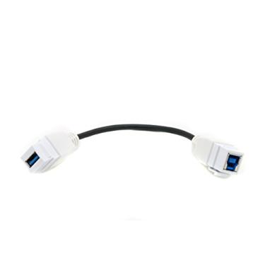 Imagem de RiteAV Dongle branco USB 3 A-B fêmea F/F Pigtail Extension Keystone-to-Cable [10 unidades]