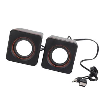 Imagem de Generic Portátil Mini Cube USB Estéreo Jack de 3,5 Mm Alto-falante de Som Compacto e Leve para Desktop, Laptop, PC, Compartilhe ótimos Sons Com Amigos e Família (Binaural)