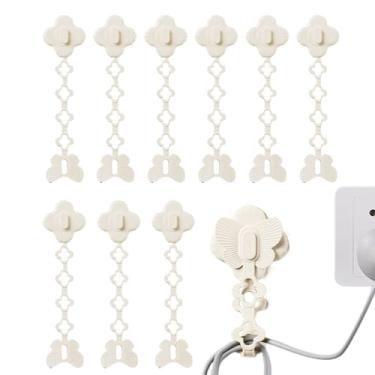 Imagem de Organizador de Cabos,10 Clipes Organizadores Adesivos Para Cabos | Suporte Para,Organização Para Casa Cozinha Eletrodomésticos Parede Quarto Criado Mudo Sala De Estar