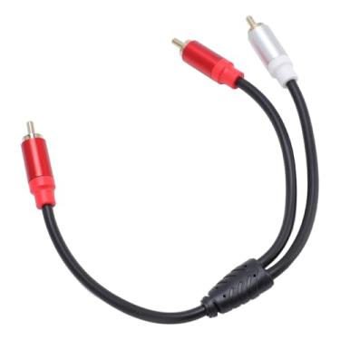Imagem de Cryfokt Cabo Divisor de Subwoofer Versátil 1 Macho para 2 Machos Adaptador Y Estéreo DVD Player Videocassete 11,8 pol., Cobre Puro Banhado a Ouro, Experiência de Som Surround
