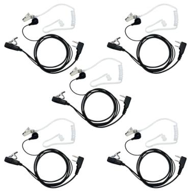 Imagem de Fone de ouvido Walkie Talkie com microfone de tubo acústico de 2 pinos com PTT compatível com Kenwood PUXING Baofeng UV-5R UV-5RA 888S Retevis RT22 RT21 H777 rádio bidirecional (pacote com 5)