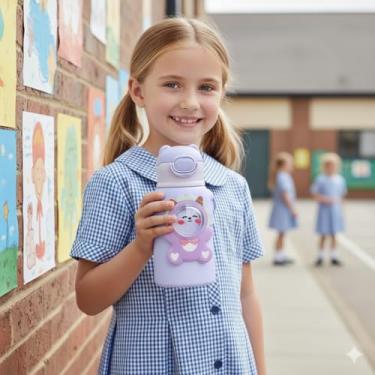 Imagem de Garrafinha Infantil Térmica com Canudo Squeeze com Alça 520ml