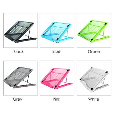 Imagem de Suporte de Mesa para Notebook Multifuncional Metal Plegável com 6 Níveis Ajustáveis Riser Portátil Ventilação Resfriamento do Laptop