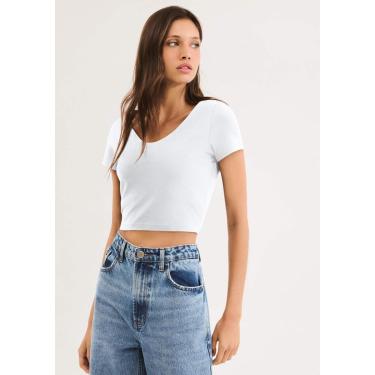 Imagem de Blusa Feminina Cropped Com Elastano-Feminino