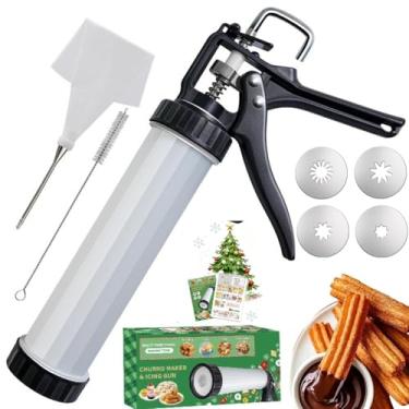 Imagem de Kit de máquina Churro Maker, pistola grande e durável de 38 cm com disco de churro vazado, Maquina Para Hacer Churros, Churreras Para Churros, máquina de fazer Churro, prensa de biscoitos, presentes