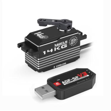 Imagem de Caixa de alumínio programável A62CLS 14KG 7,4V alta velocidade baixo perfil motor de direção RC servo 1 peça (A62CLS 14kg Set1)