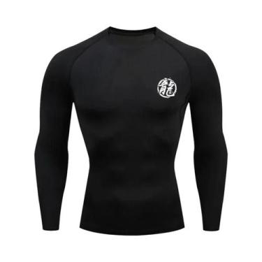 Imagem de Camisa De Compressão Masculina De Secagem Rápida Com Estampa De Dragão