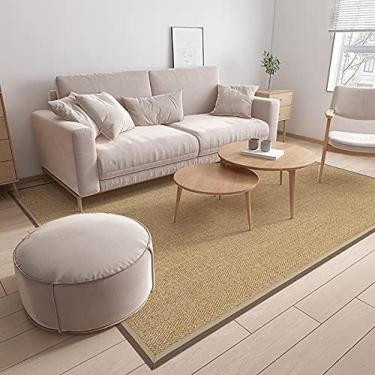 Imagem de Tapete De Juta Tecido À Mão, Tapete De Área De Ervas Marinhas De Fibra Natural, Tapete Antiderrapante Interno E Externo Para Decoração De Quarto E Sala De Estar,A,120 * 170cm,Hilarious123