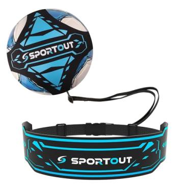 Imagem de Sportout Equipamento de treinamento de futebol/vôlei, treinador de futebol solo, acessórios de futebol com cinto ajustável para crianças e adultos