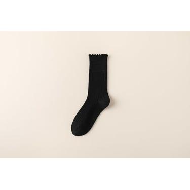 Imagem de Meias femininas antibolinhas perfumadas desodorizantes, 63,5% algodão, meias térmicas de inverno, pretas, pacote com 5