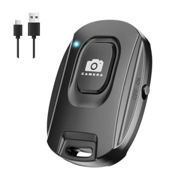 Imagem de Obturador remoto sem fio para câmera de telefone, controle remoto Bluetooth para fotos e vídeos, clicker de foto portátil recarregável compatível com smartphones iPhone e Android
