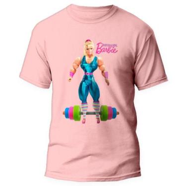 Imagem de Camiseta Barbie BodyBuilder Treino Fofo Academia Rosa 2, Rosa, XG