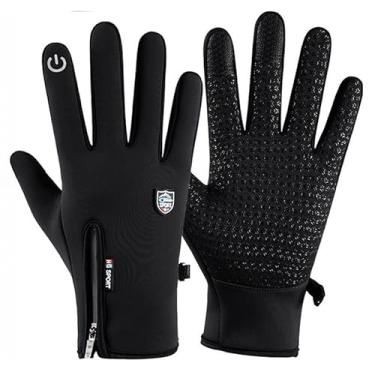 Imagem de Luvas esportivas de inverno, luvas térmicas antiderrapantes à prova d'água e à prova de vento, para homens e mulheres