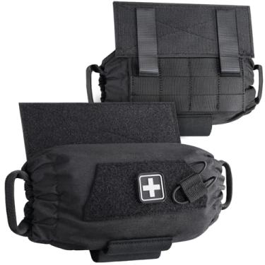 Imagem de LIVANS Bolsa dobrável IFAK, bolsa médica MOLLE First Aid Pouches Tactical Drop Dump Pouches Belt IFAK Bag Trauma EMT Bag with Hook-N-Loop for Chest Rig Vest