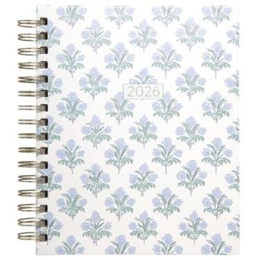 Imagem de WORLD TRAVELER Agenda 2026 semanal e mensal - 19 cm x 21 cm capa dura janeiro dezembro espiral agenda diária 2026 lista de tarefas, tamanho 17 x 21 cm, estampa azul/preta