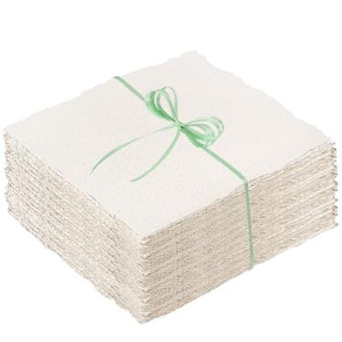 Imagem de 100 folhas de papel bordado, 10 x 15 cm, papel artesanal 160 g/m2, papel aquarela áspero/texturizado para convites de casamento, cartões comemorativos, artesanato artesanal
