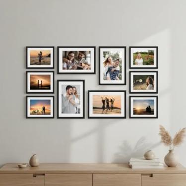 Imagem de Kit de moldura com paspatur para fotos 20x30 e 15x21cm com vidro