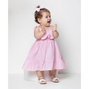 Imagem de Vestido Festa Luxo Bebê Menina Verão Lessa Kids 8081 - Rosa - M ( 3 - 6 MESES )-Feminino