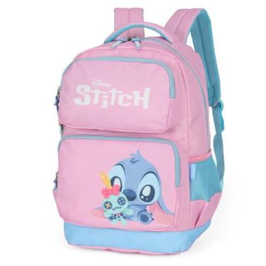 Imagem de Mochila Costa Feminina Rosa Estampa Bebê Stitch Menina - Luxcel