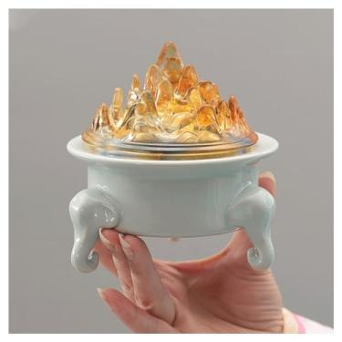 Imagem de Queimador de incenso doméstico interior cerâmica placa de vidro antigo incenso torre de sândalo incenso incenso boshan fogão decoração sala de chá incenso titular queimador incenso