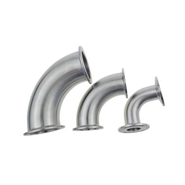 Imagem de 1 peça 3/10.2 cm 1"3.8 cm 2"19mm-51mm Pipe OD Tri Clamp TC34 Ferrule OD 90 graus cotovelo encaixe de tubulação aço inoxidável 304 Homebrew (12,7 mm virola 25,4)