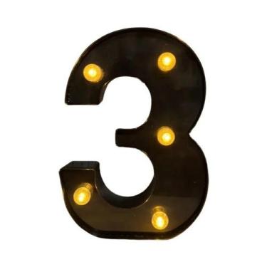 Imagem de Letras E Números De LED Preto Iluminados Para Decoração De Casa, Bar, 