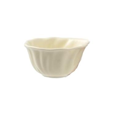 Imagem de Tigela de aveia de iogurte vitrificada requintada de cerâmica doméstica requintada personalizada - amarelo leite 11,7 cm