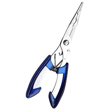 Imagem de LUYILA Alicate de pesca, alicate de pesca de aço inoxidável, alicate de corte de linha de pesca para cortar a maioria dos tipos de linha de pesca (cor: azul)