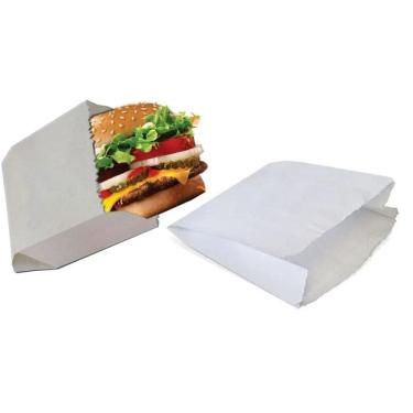 Imagem de 500 Saco Papel Branco Hambúrguer 13,5X10,5 Embala Bem  1Pct 